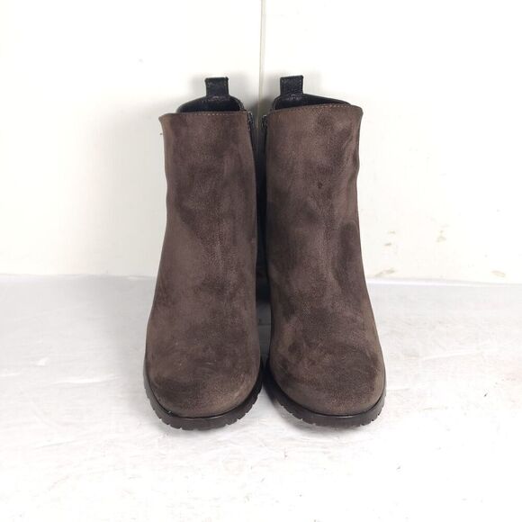 PAUL GREEN Women's Rockin US7,5-8 AU5,5 Brown Duede Leather Heel Ankle Booties - Picture 4 of 16